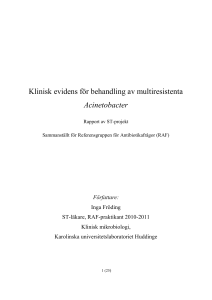 Klinisk evidens för behandling av multiresistenta Acinetobacter