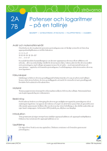 Potenser och logaritmer – på en tallinje