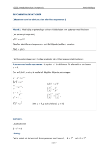 EXPONENTIALEKVATIONER