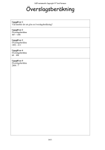 Överslagsberäkning