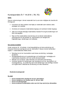 Kunskapsmålen År 7 Ht 2016 taluppfattning
