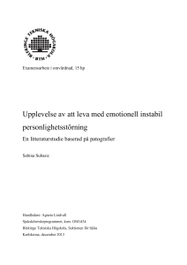 Upplevelse av att leva med emotionell instabil personlighetsstörning