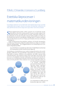 Estetiska lärprocesser i matematikundervisningen