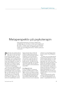 Metaperspektiv på psykoterapin