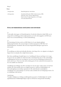 Avtal om tidsbegränsad anställning som doktorand