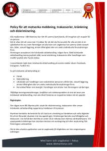 Policy för att motverka mobbning mm som