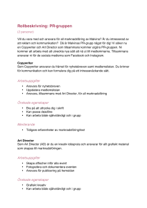 Rollbeskrivning: PR-gruppen