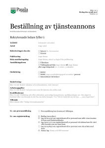 Beställning av tjänsteannons