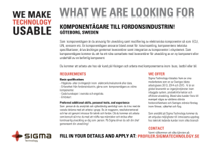 KOMPONENTÄGARE TILL FORDONSINDUSTRIN!