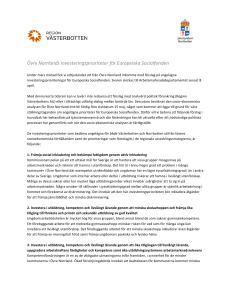 Övre Norrlands investeringsprioriteter för Europeiska Socialfonden
