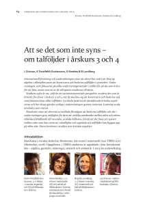 om talföljder i årskurs 3 och 4 - Forskning om undervisning och