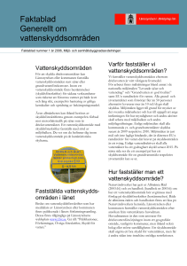 Faktablad Generellt om vattenskyddsområden