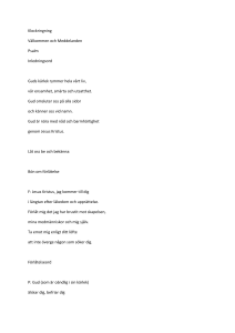 Klockringning Välkommen och Meddelanden Psalm Inledningsord