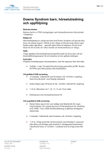 Downs Syndrom barn, hörselutredning och uppföljning