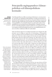 Principiella utgångspunkter i klimatpolitiken och klimatpolitikens