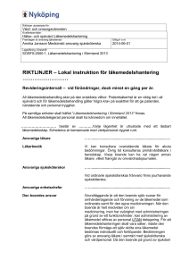 Funktionsbeskrivning för sjuksköterska med särskilt medicinskt