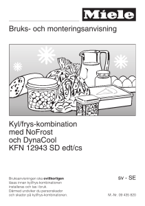 och monteringsanvisning Kyl/frys-kombination med NoFrost