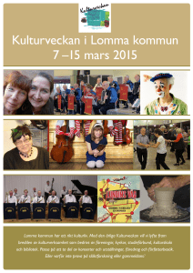 Kulturveckan i Lomma kommun 7 –15 mars 2015