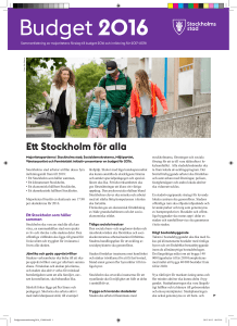 Budget 2016 - Stockholms stad