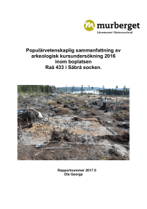 Populärvetenskaplig sammanfattning av arkeologisk