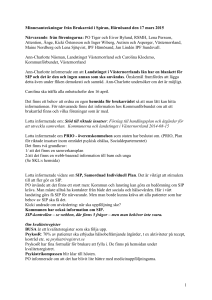 Minnesanteckningar från brukarråd den 17 mars 2015