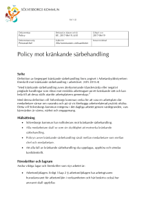 Policy för kränkande särbehandling