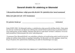 Generell direktiv för utdelning av läkemedel