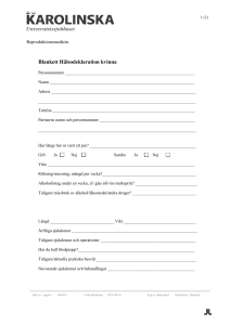 Blankett Hälsodeklaration kvinna