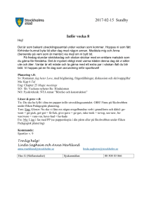 5 A veckobrev inför vecka 8