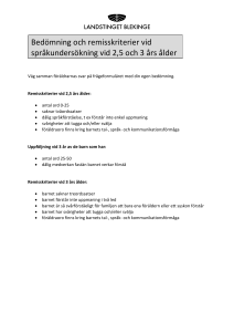 Bedömning och remisskriterier vid språkundersökning vid 2,5 och 3