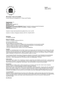 HR-arbete i teori och praktik Human Resourse Management in