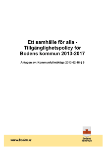 Ett samhälle för alla - Tillgänglighetspolicy för Bodens kommun