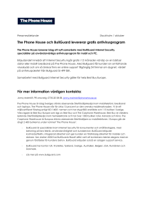 The Phone House och BullGuard levererar gratis antivirusprogram