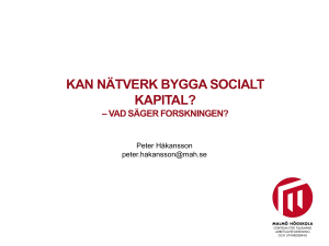 kan nätverk bygga socialt kapital?