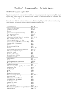 Checklista övningsuppgifter för Linjär algebra