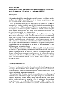 Daniel Wojahn Doktorsavhandling: Språkaktivism: diskussioner om