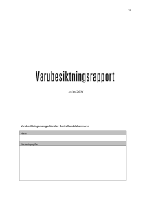 Varubesiktningsrapport