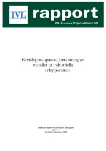 Kretsloppsanpassad återvinning ur industriella avloppsvatten