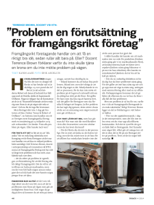 Problem en förutsättning för framgångsrikt företag”