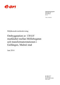 Ombyggnation av 130 kV markkabel mellan Möllebogatan och