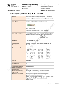 Provtagningsanvisning Urat i plasma