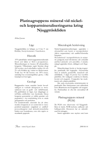 Platinagruppens mineral vid nickel- och kopparmineraliseringarna