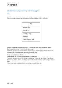 Objektorienterad programmering - Inlämningsuppgift 1 Konstruera