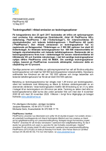 Pressmeddelande tilldelning optioner
