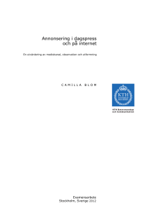 Annonsering i dagspress och på internet - CSC