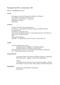 Planerade moment Svenska B2