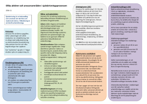 Mindmap över olika aktörer och deras ansvarsområde