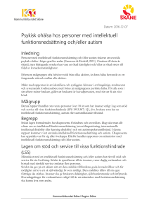 Rapport psykisk ohälsa intellektuell funktionsnedsättning 161207
