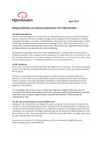 Bakgrundsfakta om demenssjukdomar från