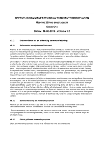 offentlig sammanfattning av riskhanteringsplanen datum